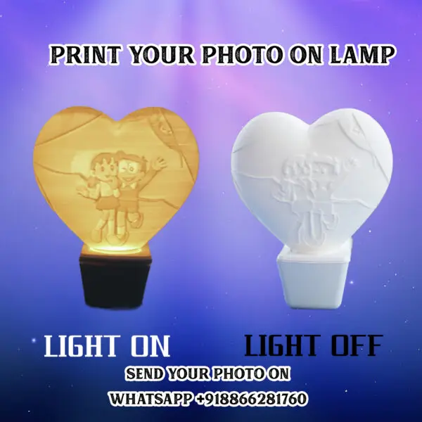 3D Heart Shaped Personalized Lamp Plug - Image 5